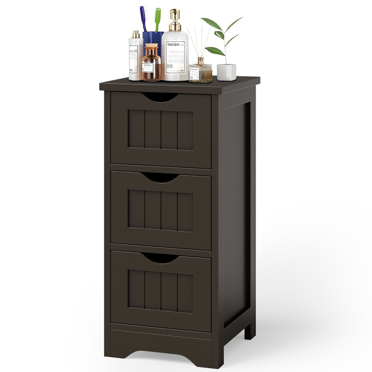 3-Drawer Bathroom Floor Cabinet Free Standing Side Storage Organizer